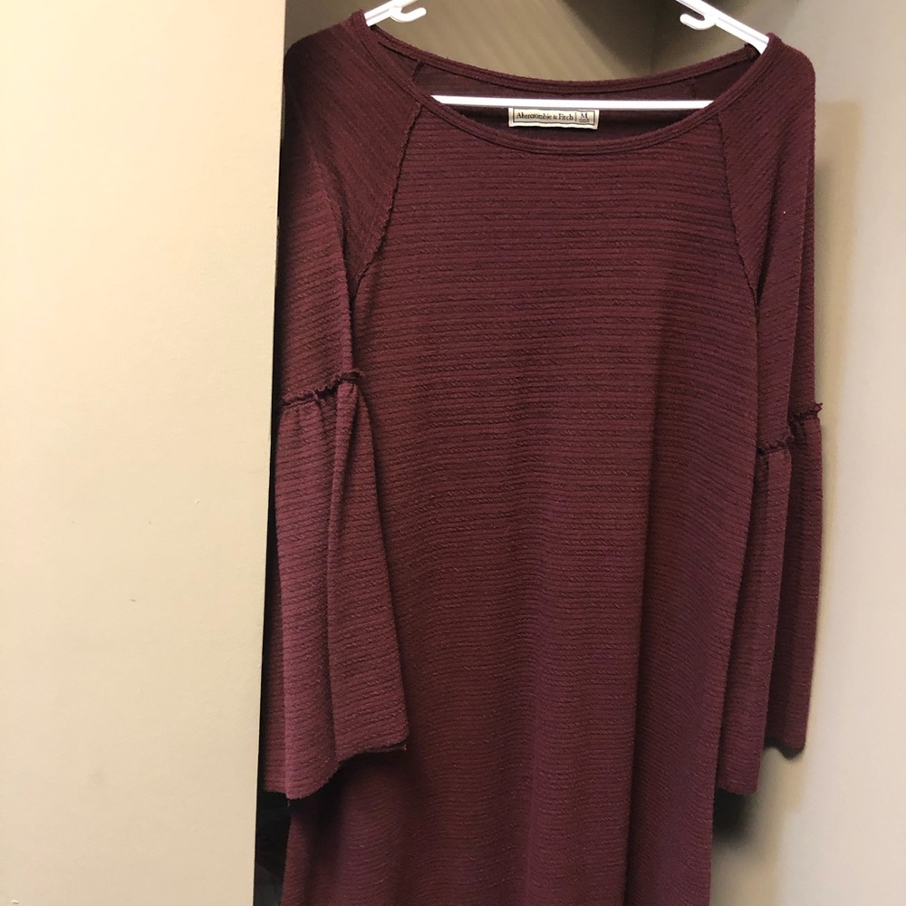 Sweater dress with bell sleeves